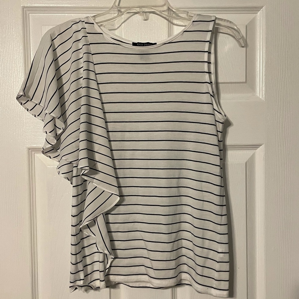 White House Black Market One-sided Ruffle Tank - Picture 1 of 10